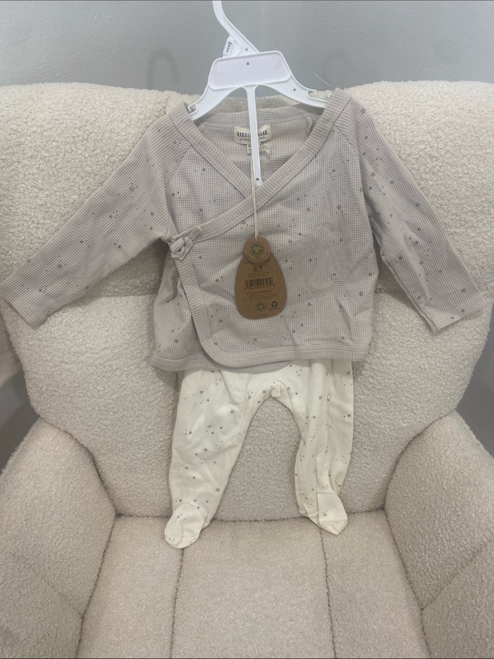 Neutral Baby Two-Piece Wrap Top & Footed Pant Set